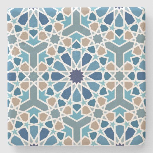 Moroccan Tile Pattern Stenen Onderzetter (Voorkant)