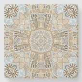 Moroccan Tile Pattern Stenen Onderzetter (Voorkant)