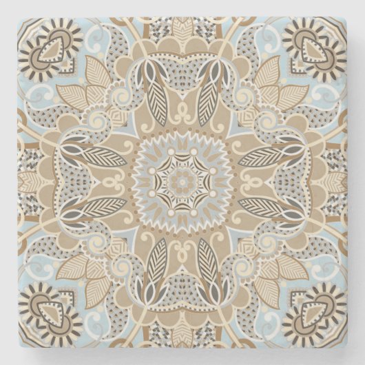 Moroccan Tile Pattern Stenen Onderzetter (Voorkant)