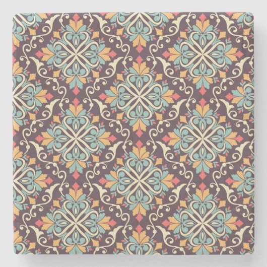 Moroccan Tile Pattern Stenen Onderzetter (Voorkant)