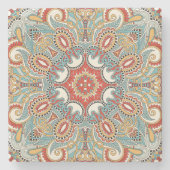 Moroccan Tile Pattern Stenen Onderzetter (Voorkant)
