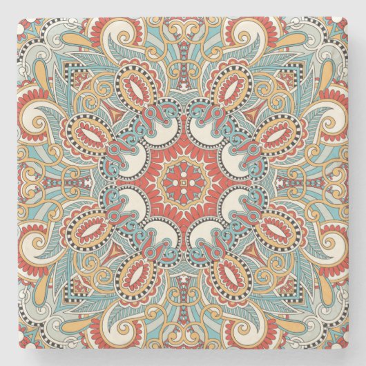 Moroccan Tile Pattern Stenen Onderzetter (Voorkant)
