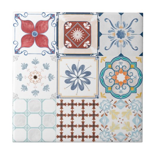 Moroccan Tile Pattern Tegeltje (Voorkant)