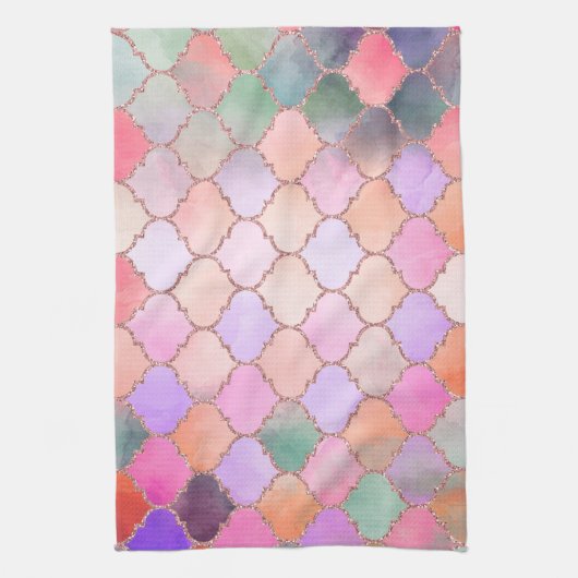 Moroccan Tile Pattern Theedoek (Verticaal)