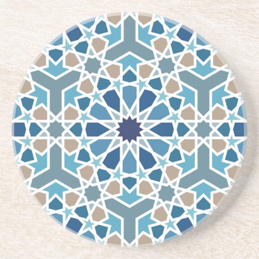 Moroccan Tile Pattern Zandsteen Onderzetter (Voorkant)