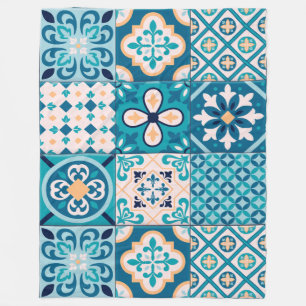 Moroccan Tile / Quilt Pattern Fleece Deken