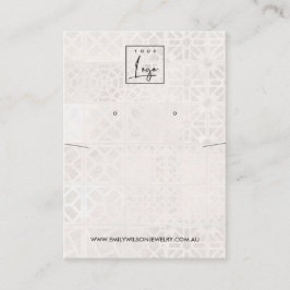 MOROCCAN TILE TEXTURE KETTING EARRING DISPLAY VISITEKAARTJE