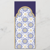 Moroccan Tile Wedding Menu Card (Achterkant)