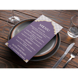 Moroccan Tile Wedding Menu Card