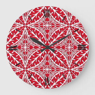 Moroccan tiles - dark red and white grote klok