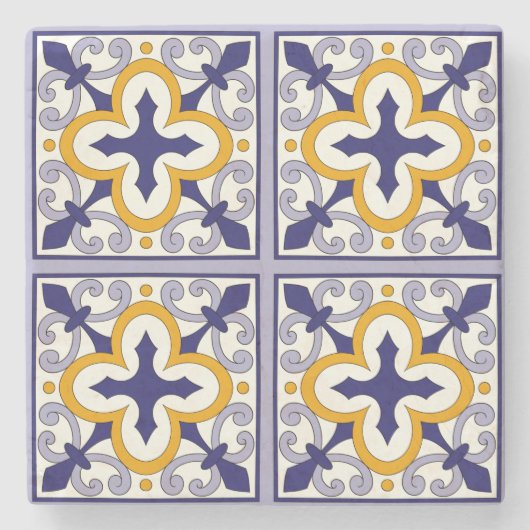 Moroccan Tiles Pattern #2 Stenen Onderzetter (Voorkant)