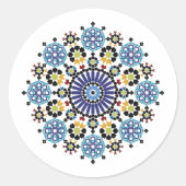 Moroccan Zelije!Moroccan Zellige Ronde Sticker (Voorkant)