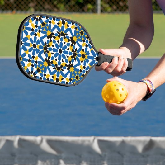 Moroccan Zellige Geometric Pattern Professional Pickleball Paddle (Insitu)