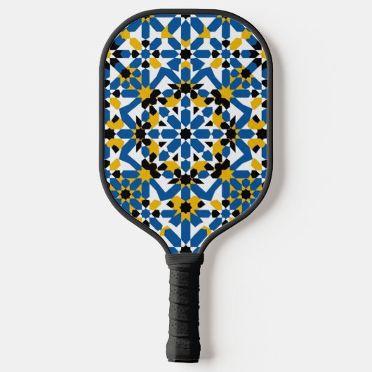 Moroccan Zellige Geometric Pattern Professional Pickleball Paddle (Achterkant)