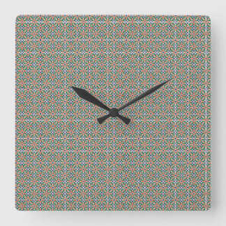 Moroccan Zellige Pattern Ornate Wall Clock Vierkante Klok