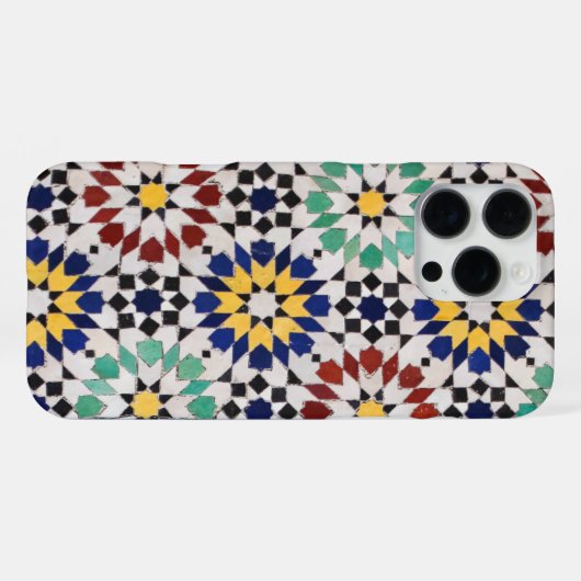 Moroccan Zellige Phone Case – Traditional Tile Pat iPhone Hoesje (Achterkant horizontaal)