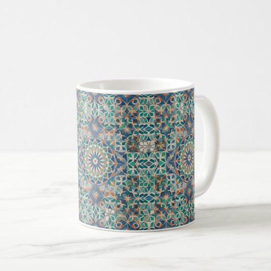  Moroccan Zellige Tile Pattern Koffiemok (Voorkant rechts)