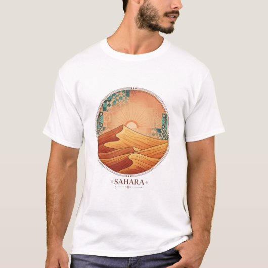 Moroccan Zellij Desert Sunset T-Shirt (Voorkant)