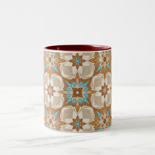 Moroccan Zellij Tile Art Mug Tweekleurige Koffiemok (Center)