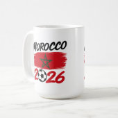 Morocco 2026 Soccer Fan Football Supporter Pride  Koffiemok (Voorkant links)