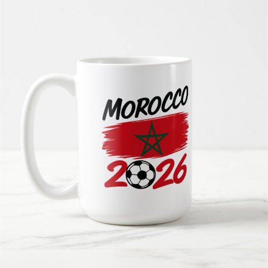 Morocco 2026 Soccer Fan Football Supporter Pride  Koffiemok (Links)