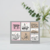 Morocco Africa Sketches Architecture Travel Briefkaart (Staand voorkant)