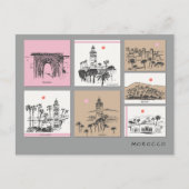 Morocco Africa Sketches Architecture Travel Briefkaart (Voorkant)