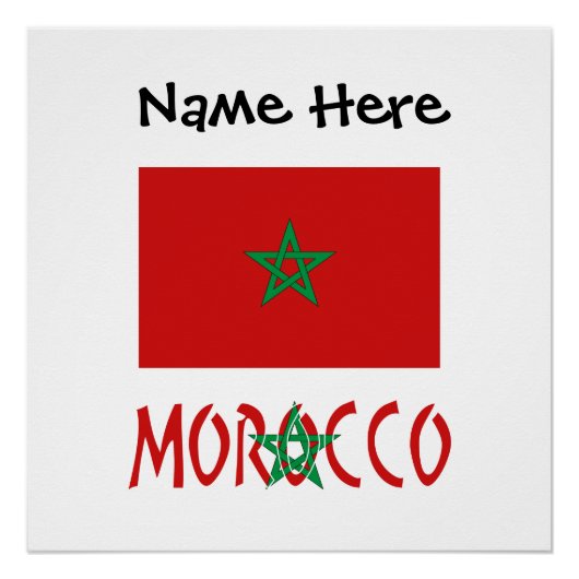 Morocco and Moroccan Flag with Your Name Perfect Poster (Voorkant)