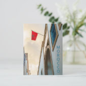 Morocco Architecture with Flag, travel photo Briefkaart (Staand voorkant)