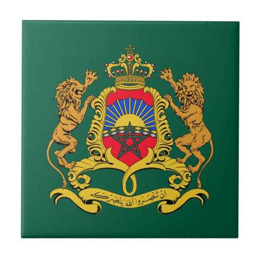 Morocco country coat arms symbol emblem flag tegeltje (Voorkant)