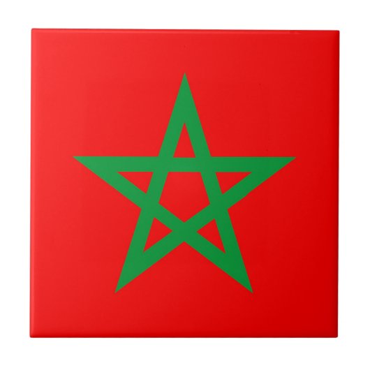 morocco country flag symbol star tegeltje (Voorkant)