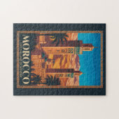 Morocco Desert Illustration Travel Art Vintage Legpuzzel (Horizontaal)