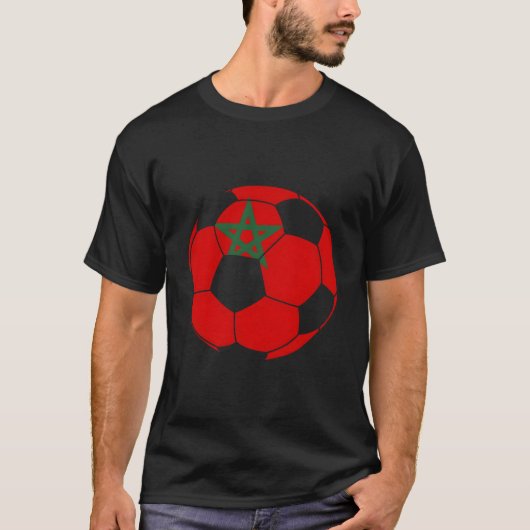 Morocco Flag Moroccan Soccer Supporter For T-shirt (Voorkant)