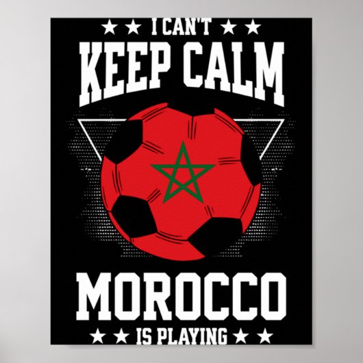 Morocco Football Jersey 2022 Flag Funny Soccer Lov Poster (Voorkant)