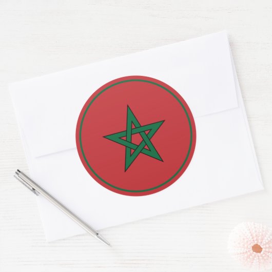 morocco klassieke ronde sticker (Envelop)