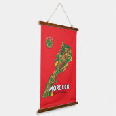 Morocco Land of Dreams Map Wood Wall Tapestry Hangend Wandkleed (Gebogen)
