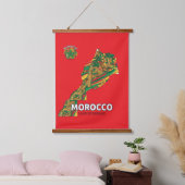 Morocco Land of Dreams Map Wood Wall Tapestry Hangend Wandkleed (Slaapkamer)