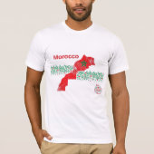 Morocco Map Art – Red & Green Moroccan T-shirt (Voorkant)