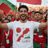 Morocco Map & Flag Sticker T-shirt