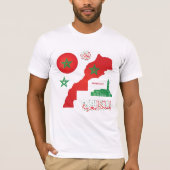 Morocco Map & Flag Sticker T-shirt (Voorkant)