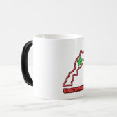 Morocco Map Neon Unstoppable Ceramic Coffee Mug Magische Mok (Voorkant links)
