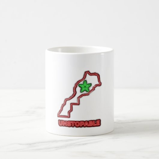 Morocco Map Neon Unstoppable Ceramic Coffee Mug Magische Mok (Center)