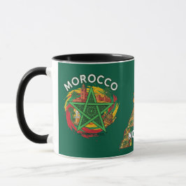 Morocco Map Star Flag Heritage Travel Coffee Mug Mok