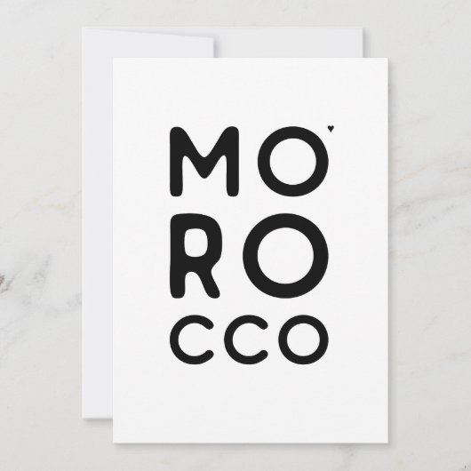 Morocco - minimalistic typography card kaart (Voorkant)