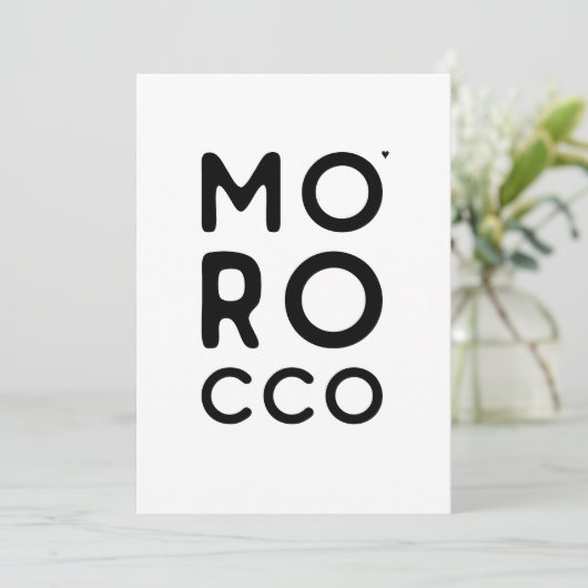 Morocco - minimalistic typography card kaart (Staand voorkant)