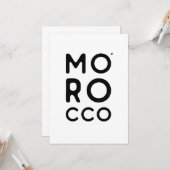 Morocco - minimalistic typography card kaart (Voorkant / Achterkant in situ)