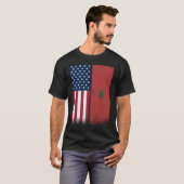 Morocco  Moroccan American Flags Proud USA Morocco T-shirt (Voorkant volledig)