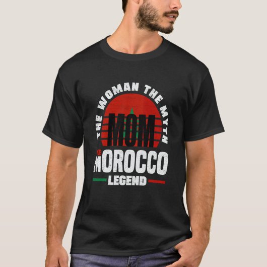 Morocco Moroccan Morocco Flag Mothers Day T-shirt (Voorkant)