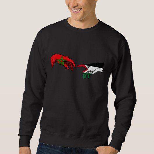 Morocco Palestine Flag  Palestinian Moroccan Hands Trui (Voorkant)
