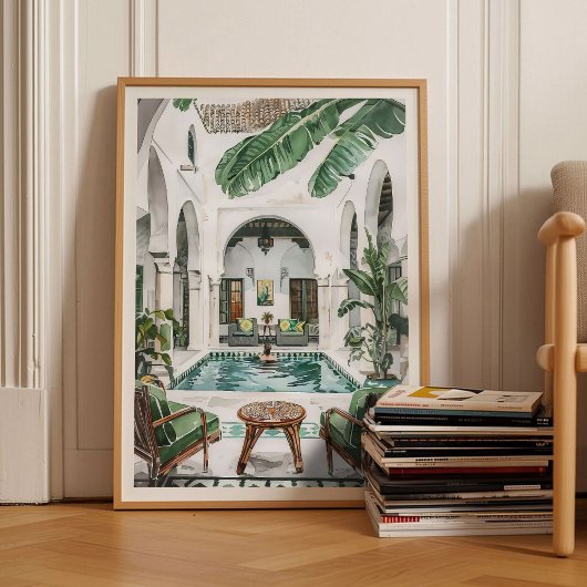 Morocco Print Morocco Illustration Moroccan Riad 